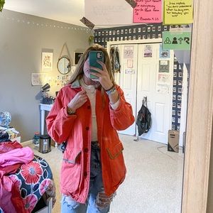 peachy orange jacket